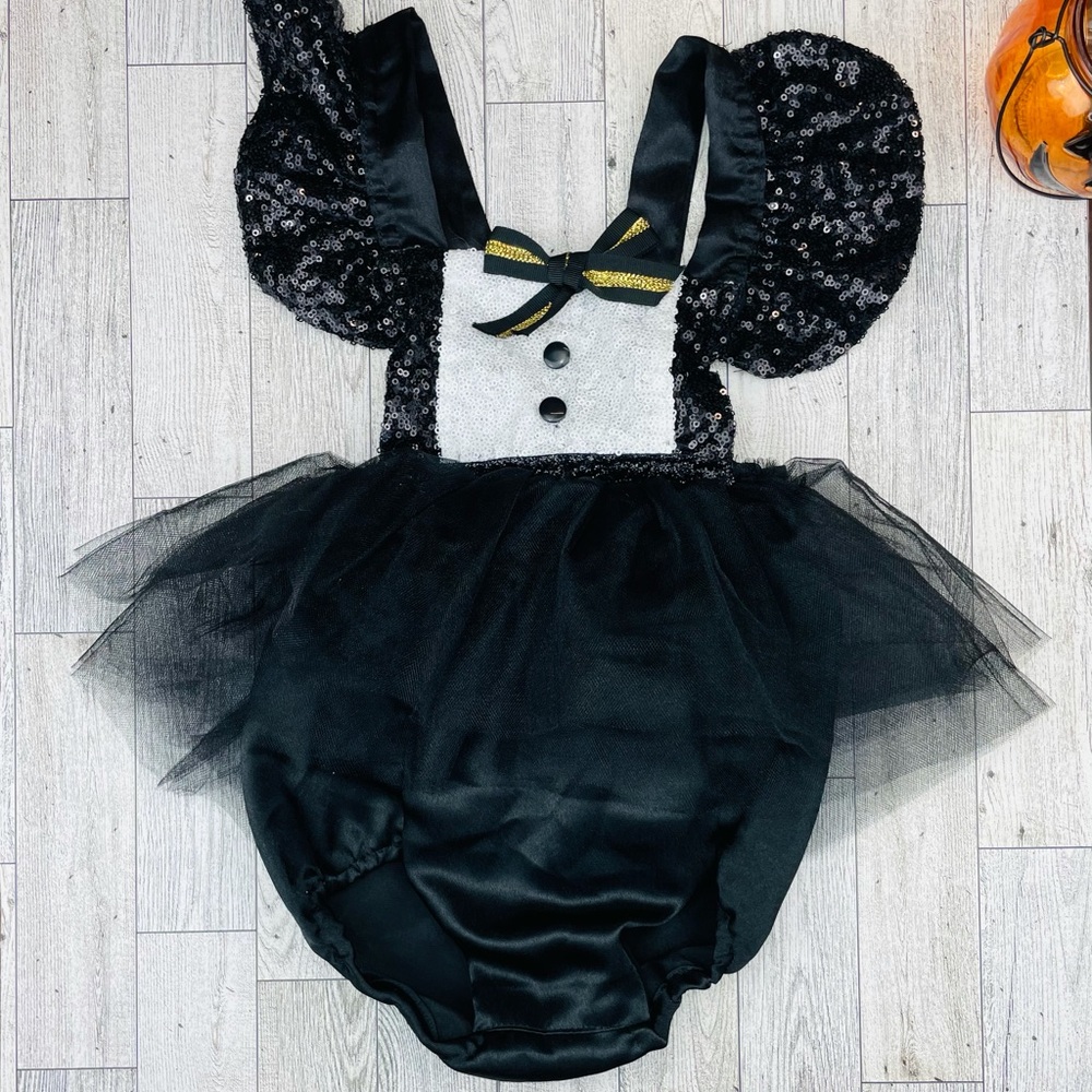 Belle Threads black tuxedo romper costume